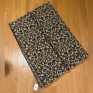 JCrew Leopard Print Acrylic Oversized Shawl